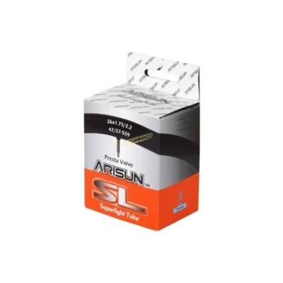 Cámara Arisun 26 x 1.75/2.20 Super Light válvula francesa 48 mm butyl sintético
