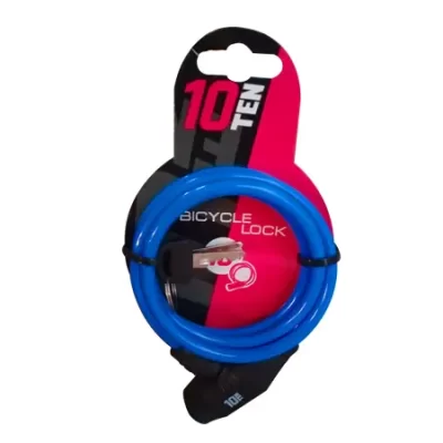 candado cadena 10ten espiral blue 6x1000mm con llave