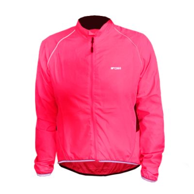 cortaviento foss manga larga pink para ciclismo