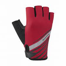 GUANTES CORTOS SHIMANO T/S GEL ROJO/NEGRO
