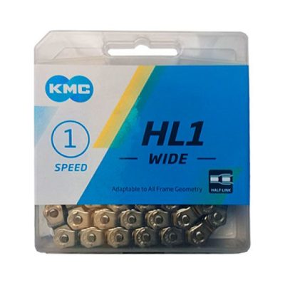 CADENA 1VEL SINGLE KMC HL1 1/2 ESLABON WIDE SILVER