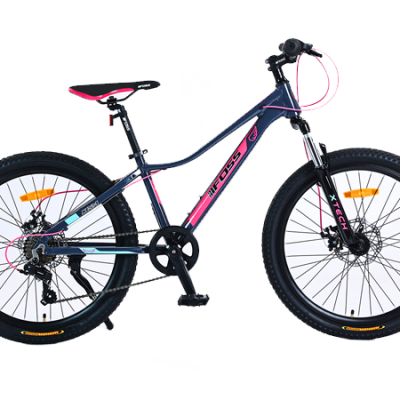 BICICLETA ARO 24 FOSS 7VEL. XC24 GRIS/FUCSIA