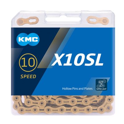 CADENA 10V KMC X10SL SUPER LIGHT GOLD 116L