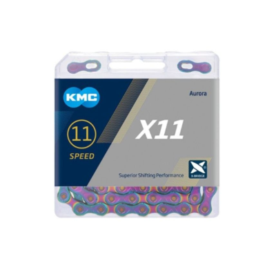 CADENA 11V KMC X11 AURORA BLUE 116L BOX