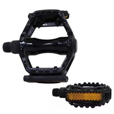 PEDALES OZONO-320 ALUMINIO C/REFLECTANTE BLACK 1233